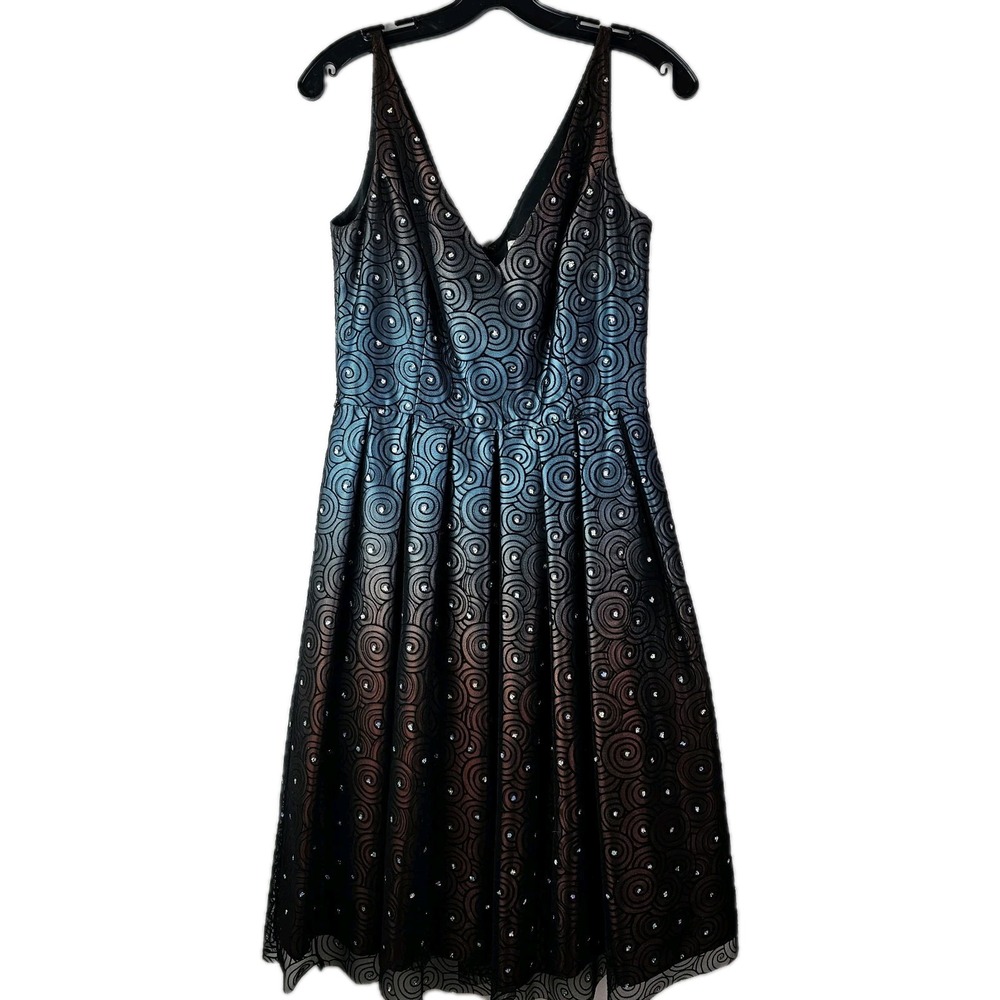 Papell Boutique Evening Dress Size‎ 6 Tulle Fairy Whimsigoth Goth Black Blue